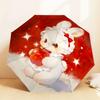 Adorable Bunny with Apple Print Umbrella - Auto Open/Closed, Outdoor Protection, Lightweight & Durable Travel Accessory 132