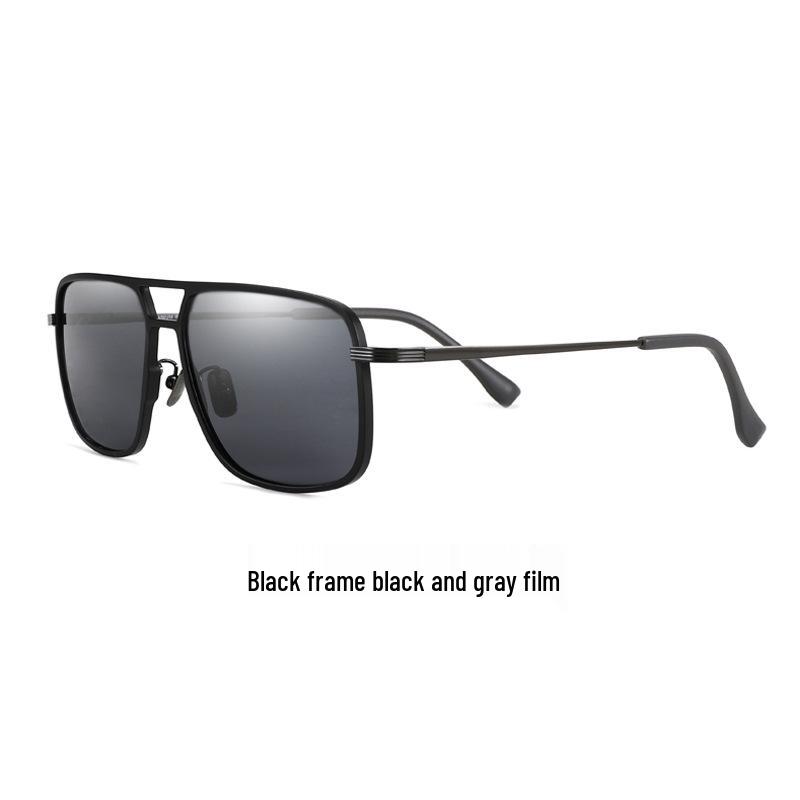 Ultra-light Titanium Aviator Sunglasses - Fashionable Double Bridge with UV Protection, Polarized Lenses for Outdoor Use.