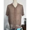 Herren Casual Kurzarm Strickjacke Hemd Sommer Einfarbig Atmungsaktiv Oberteil