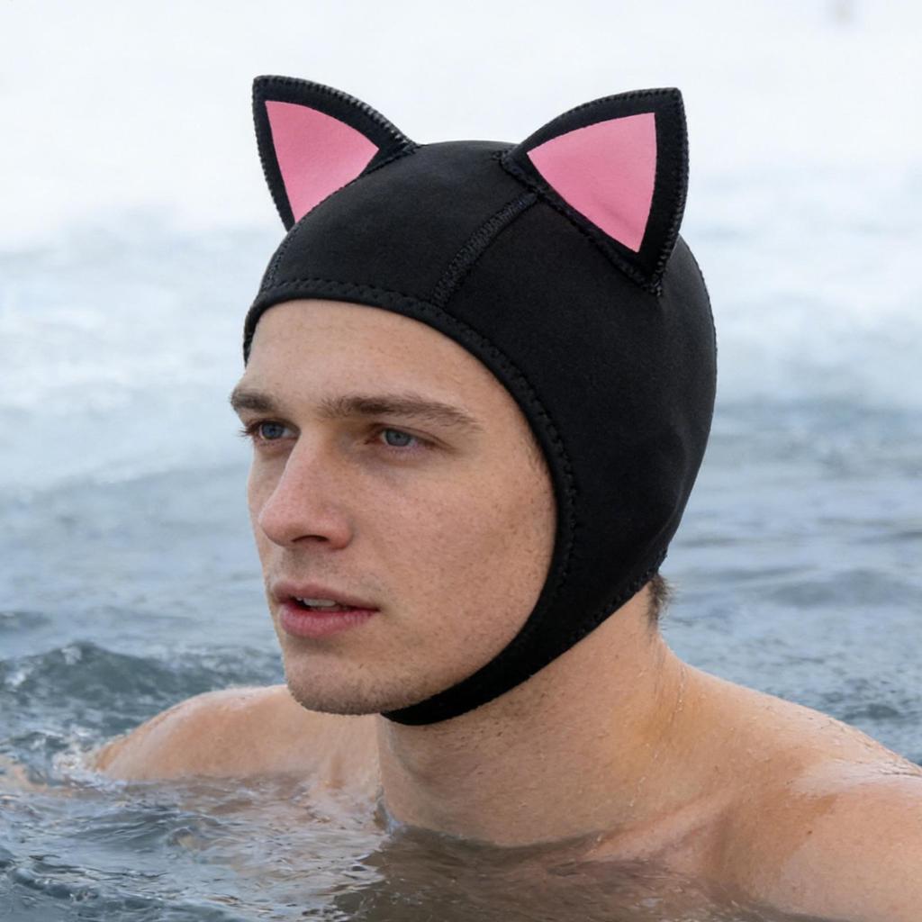 Neoprene Wetsuit Hood Adjustable Thermal Head Cover Cute Cat Ears Diving Hat For Snorkeling Surfing Sailing Kayaking Water