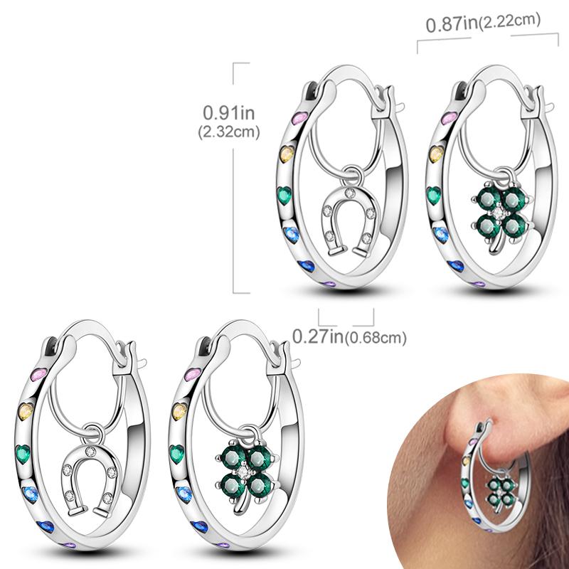 New Women Earrings Original 925 Silver Hoop Earrings Engagement Wedding Birthday Drop Earring Women Jewelry Gifts