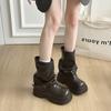 British style retro medium tube Martin boots women's pile short boots 2025 new autumn versatile thick-soled heightening trouser boots