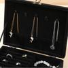 Lockable Portable Necklace Organizer Divided Travel Jewelry Case Double-layer Jewelry Box  Gifts