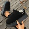 Large size women's shoes autumn and winter new thick-soled piled thickened couple warm snow boots short boots