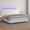 VidaXL Slat Bed Base with Mattress and LEDs, Upholstered Bed with Headboard, Double Bed, Adult Bedroom Bed, 3135844