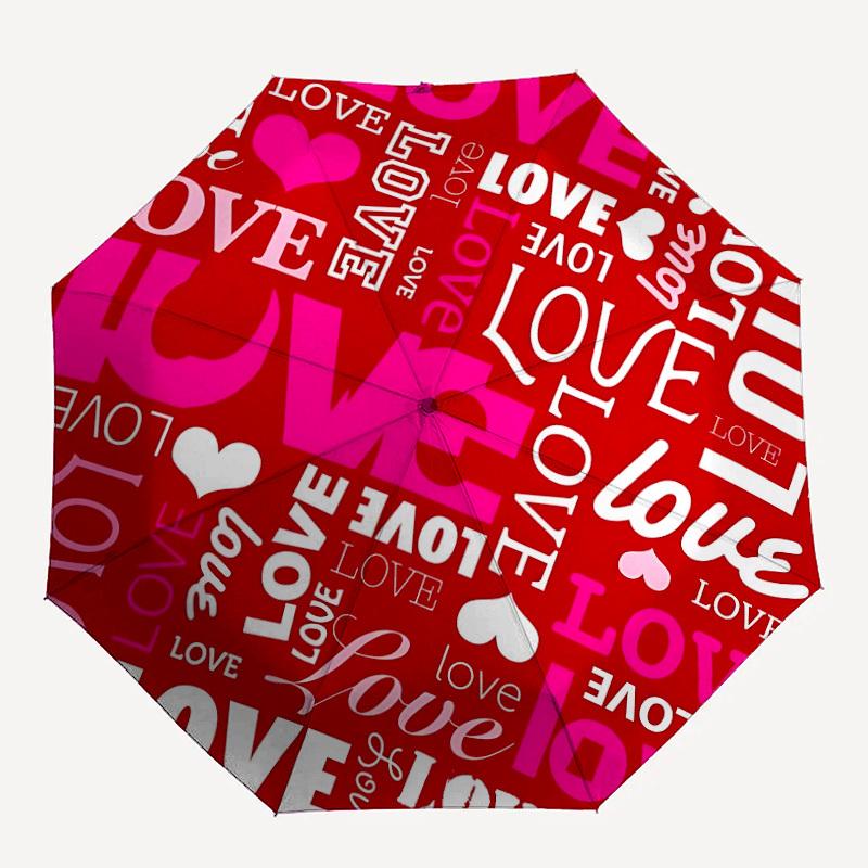 

1pc Love, Heart Automatic Open/Close Umbrella with Windproof, 8-Rib Sturdy Canopy, , Outdoor Accessory, Ideal for Gifts yy251117088