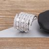 Nidin Luxury Zircon Open Multilayer Rings For Women Crystal Gold Plated Charm Adjustable Wedding Valentine's Day Jewelry Gift