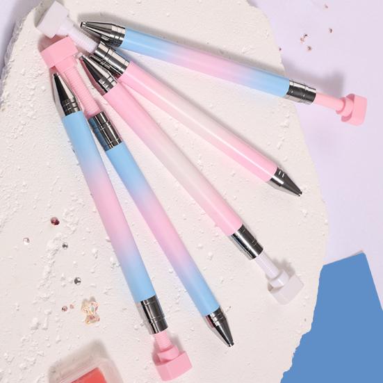 1/2Pcs Rhinestone Applicator Tool with Refill Wax Pads Rhinestone Picker Refillable Wax Pen DIY Nail Art Rhinestone Painting Dotting Wax Pen Rotatable
