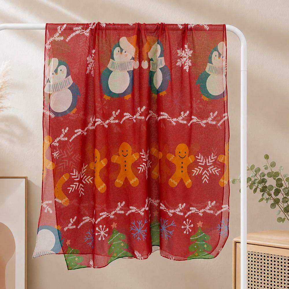 Soft Snowman Scarf Lightweight Neck Scarf Festive Christmas Scarf Fall