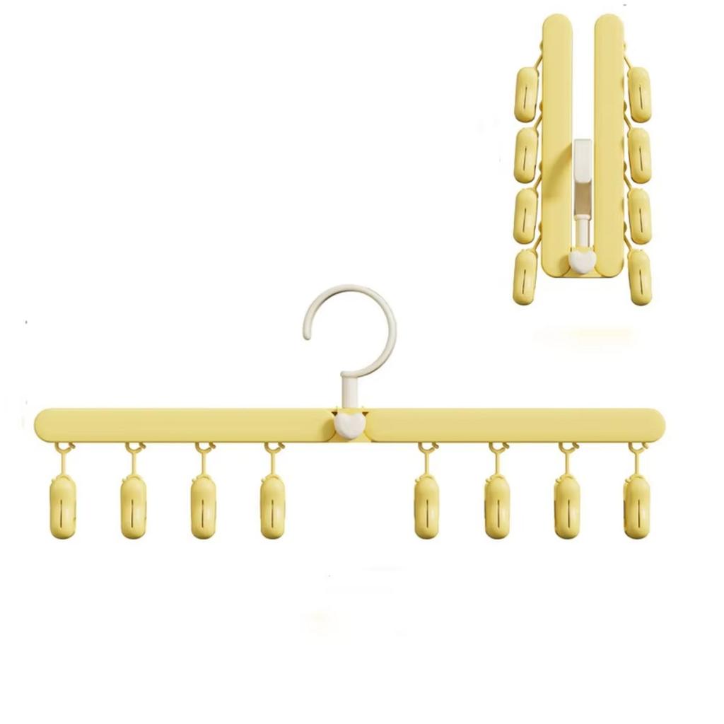 Foldable Sock Dryer Rack with Multiple Clips for Home Use Balcony Hanging Baby Underwear and Socks Organizer Clothes Drying Hanger