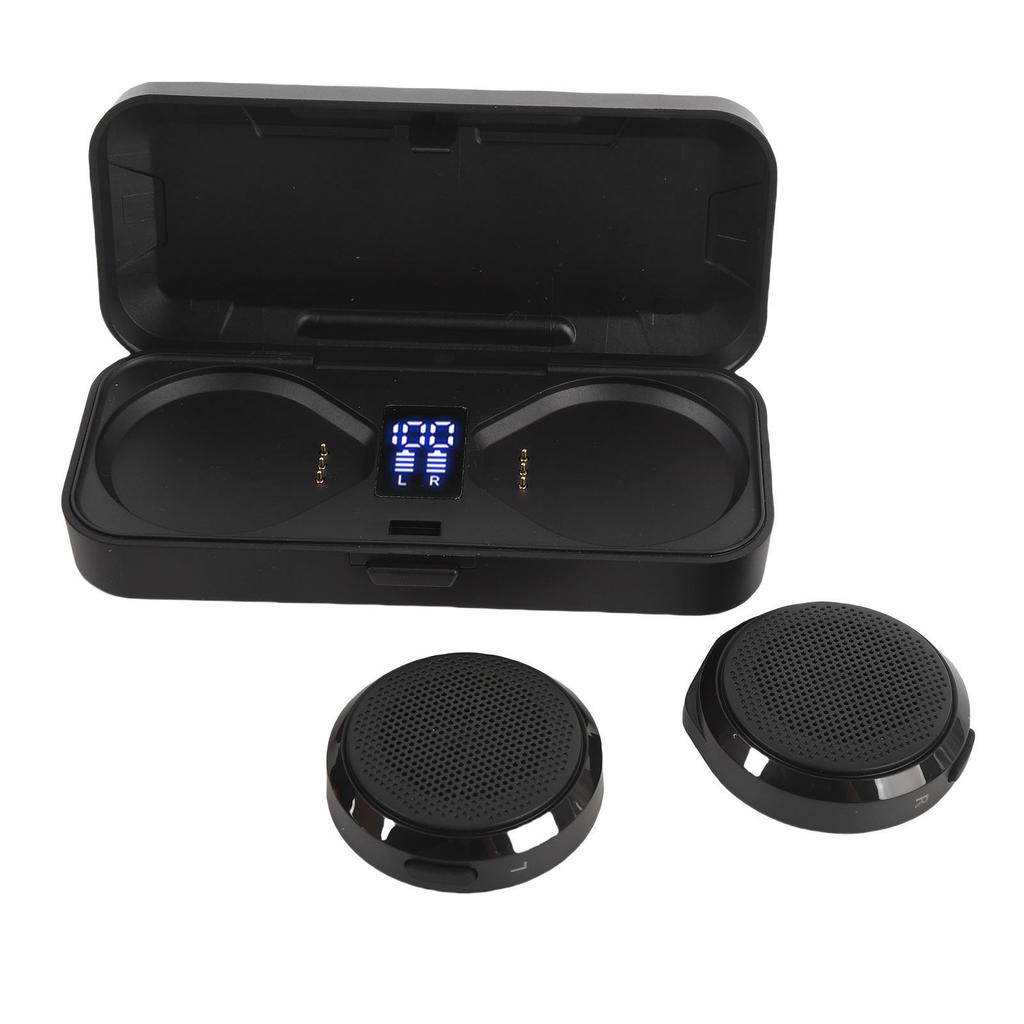 Motorcycle Bluetooth Headset with Charging Case Remote Control 50 Hours Battery Life Wireless Helmet Speaker for