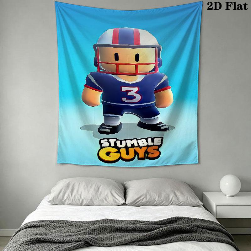 Stumble Guys Sprint Telo da Parete Stampato Coperta in Tessuto Arazzi Decorativi per Camera da Letto Soggiorno Arredamento per la Casa