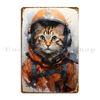 Jet Pilot Cat With Goggles Metal Plaque Poster Design Pub Wall Decor Garage Club Party Design  Tin Sign Poster