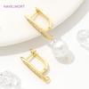 18K Gold Plated Brass Earring Hooks Clasp Accessories,Earwires Fasteners,Inlaid Zircon Earring Fixtures,Accessories For Earrings