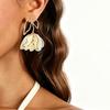 E11101 sweet high-grade geometric hollow three-dimensional fabric flower earrings fashionable personality niche design earrings