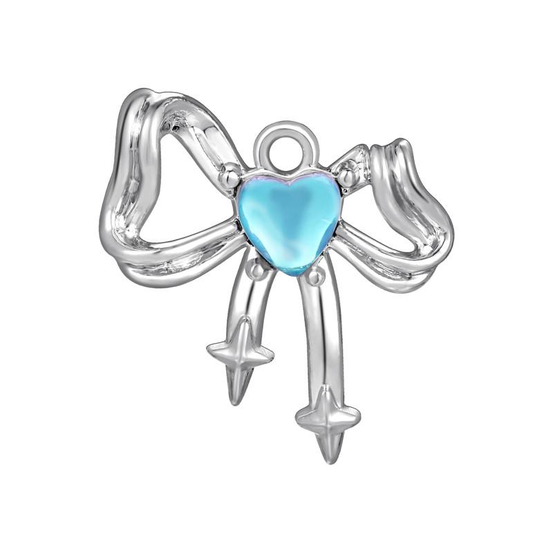 Stainless Steel Charms Crystal Zircon Cherry Moon Star Heart Bow Knot Sun Pendant Beads For Jewelry Making Woman DIY Accessories