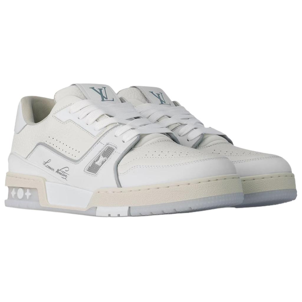 Louis Vuitton Trainer White Grey Signature 1A9UP5