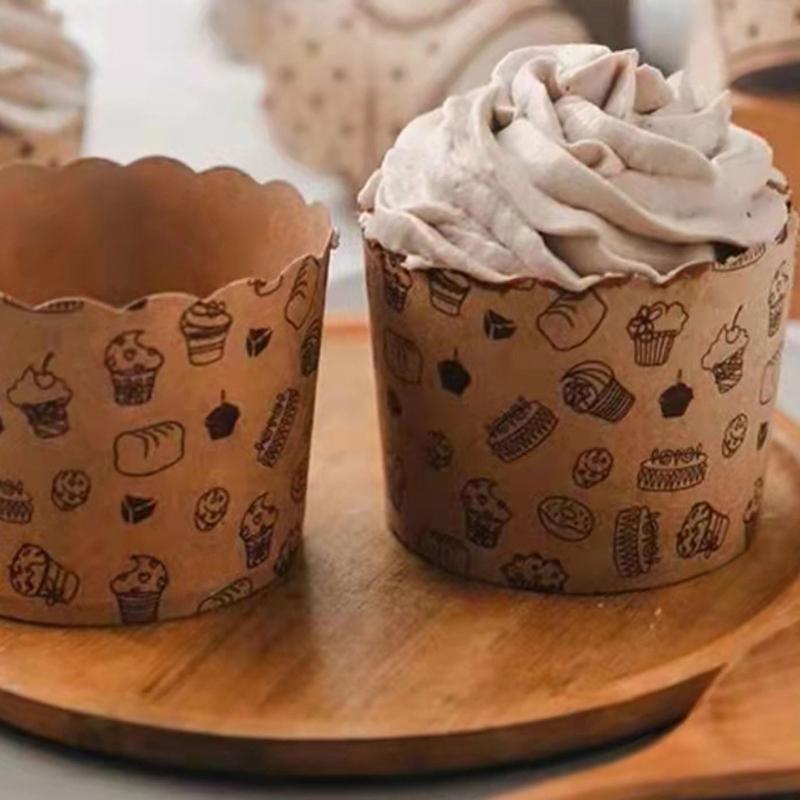 50PCS Cupcake Liners Cake Wrappers Baking Cup Tray Cake Paper Cups Pastry Tools Oilproof Cake Wrapper Party Supplies
