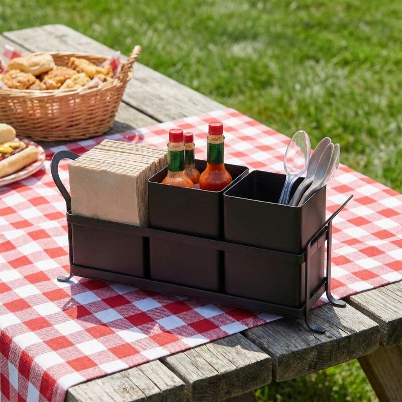 Sturdy Iron Storage Box For Cutlery Pens And Small Items Home Or Offices