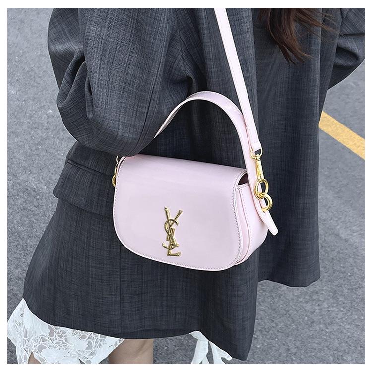 Retro Minimalistisk Texturerad Dam Lyxhandväska - Casual Axel- och Crossbodyväska