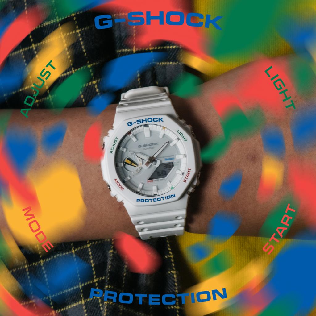 Casio G-SHOCK Herren Harz 200M Wasserdicht Stoßfest Alarm Quarz Uhr GA-B2100FC-7A