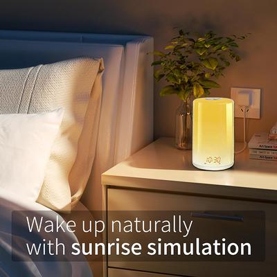 Sunrise Alarm Clock with Wake Up Light Natural Sounds Night Light Touch Control for Bedroom Kids Adults Christmas Gift Sleep Aid