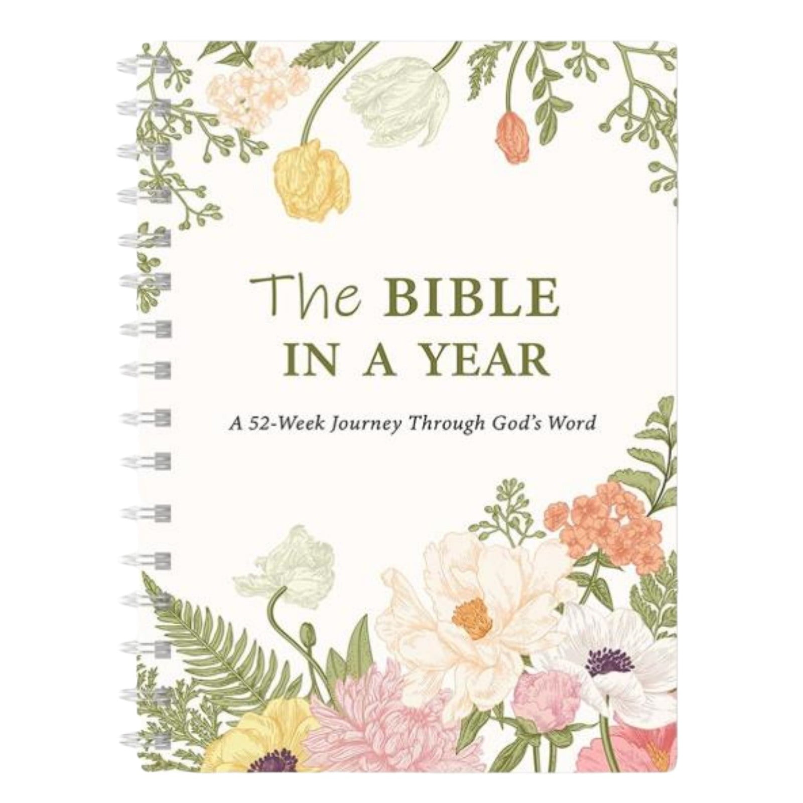 Een Jaar Bijbel Spiritualiteit Notitieboek A5 52 Weken Studiehandleiding Leesplan Spiraalbinding Spiritueel Dagboek Kleur beige