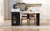Kitchen Island with Casters, Extendable Dining Table with Foldable Tabletop, Bar Table with Power Strips and Hooks (black)