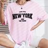 When 1968 The New York Is Young Woman Tshirts Oversize Daily Tshirts Creativity Streettshirt Individual Casual Clothes