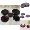 Real Wood Lotus Round Base Black Zelkova Stone Potpourri Vase Buddha Statue Guanyin Base