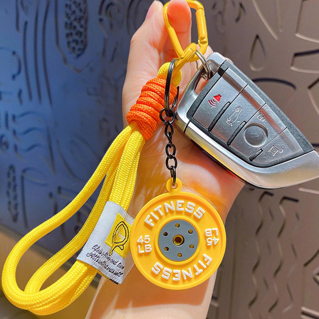 Fun Cartoon Barbell Keychain Fitness Gift Enhances Workout Motivation Portable Bag Pendant Keyring for Daily Carry