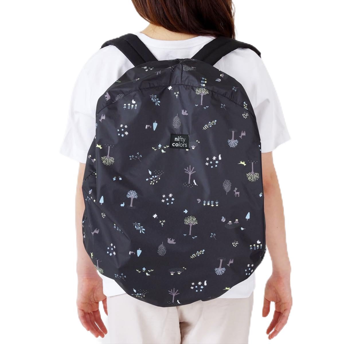 

Nifty Colors Чехол на переднюю корзину велосипеда Чехол для рюкзака Чехол для рюкзака Forest 7182BK 2-сторонний чёрный