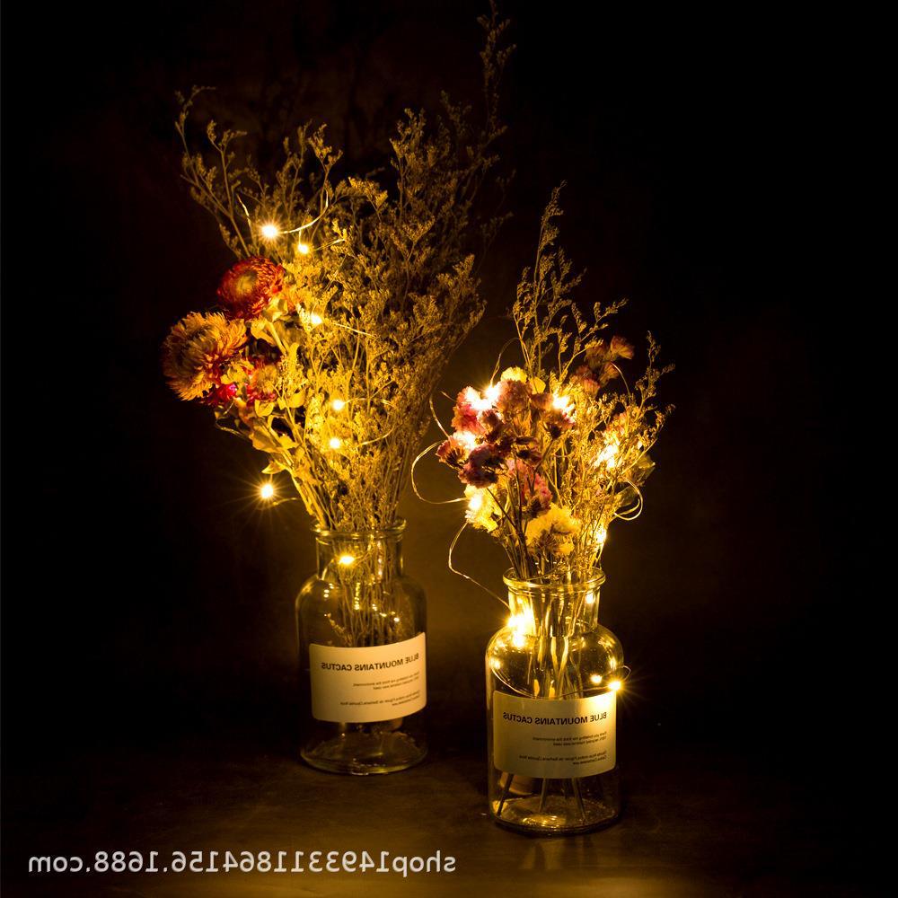 LED Solar Cork Lights for Wine Bottles - Copper Wire String for Wedding and Christmas Decorations, Outdoor Use.