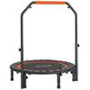 Mini Trampoline With Height Adjustable Handlebar LCD Monitor Steel Black And Red Diameter 102 X 99 123 Cm