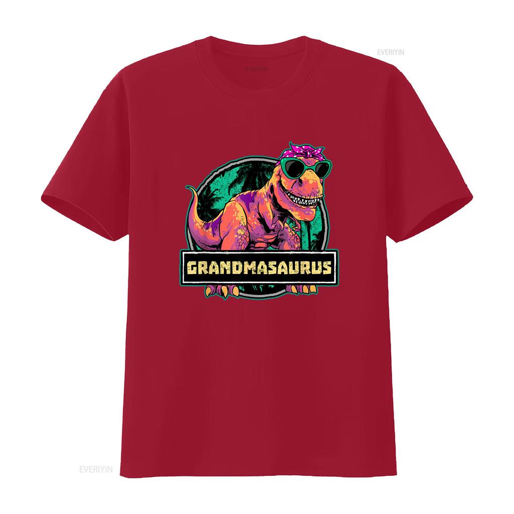 Grandmasaurus T Rex Grandma Saurus Dinosaur Family Matching Shirt Black Medium Vintage Washed Casual Slightly Soft Unisex