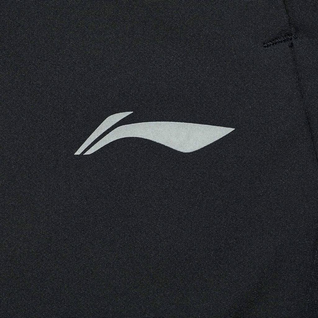 Li Ning Fitness Series Solid Color Logo Casual Versatile Fleece Mid Waist Straight Leg Pants Men bottoms Black AYKT833-3