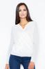 Elegant Wrap Blouse with Light Gray Sleeves M375 Size Xl