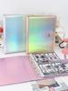 Laser Binder A4 Gradient Rainbow Photocard Collect Book Large 9Grid Life 4Grid Card Holder PU Album with Button Kpop Gift