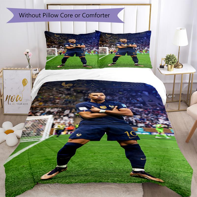 Set de așternut Mbappe Respirabil Huse de pilotă cu fețe de pernă Lenjerie de pat decorativă pentru dormitor Decorare casă Cadou de ziua de naștere