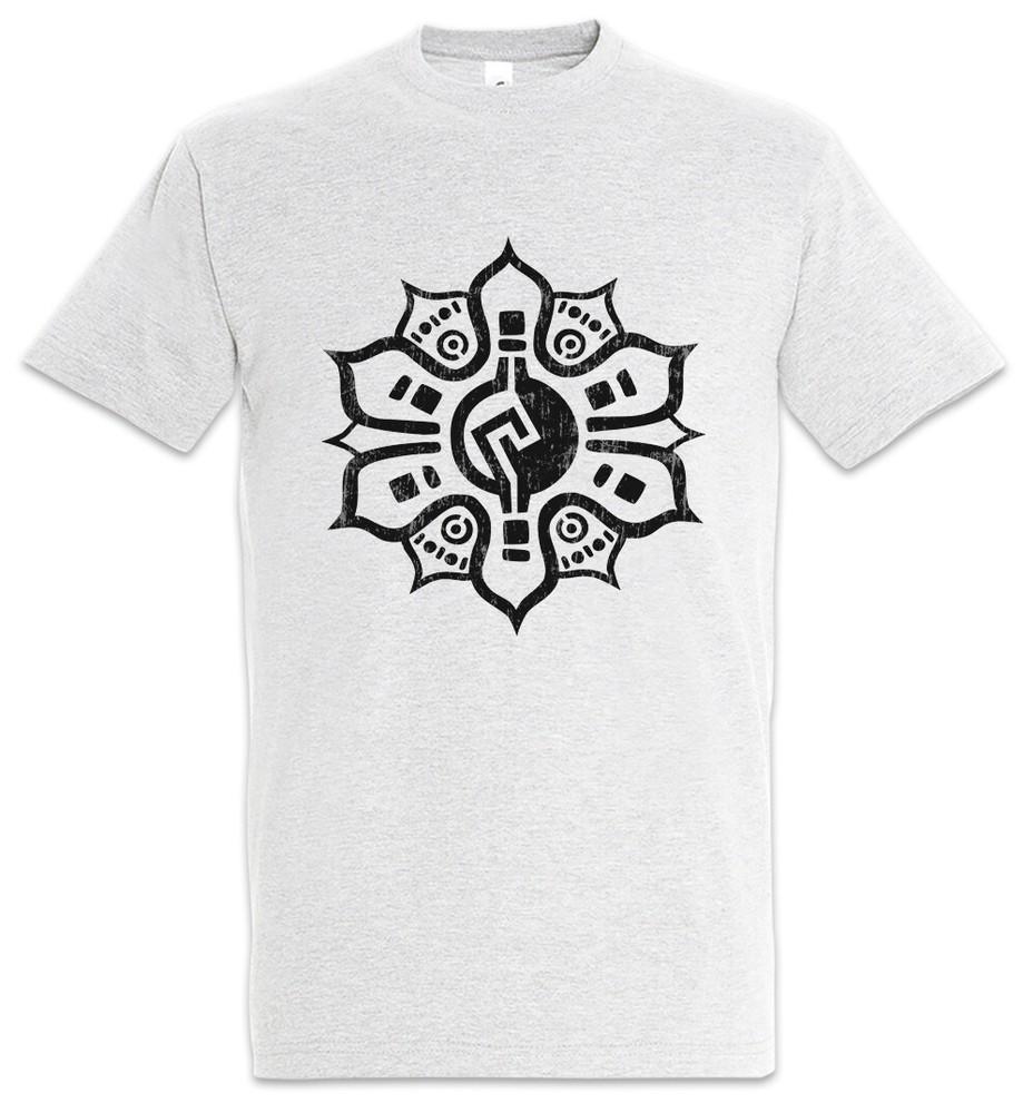 Aztec Flower I T-Shirt Aztecs Empire Tattoo American Indians Tribe Symbol Sign
