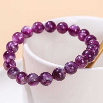 Natural Purple Emerald Bead Bracelet Purple Amethyst Bead Bracelet