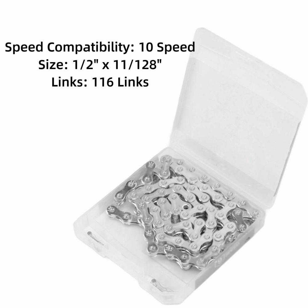 116 Links Bike Chain 10 Speed Replacement Chain Durable Mountain Bike Chain  Drivetrain Repair