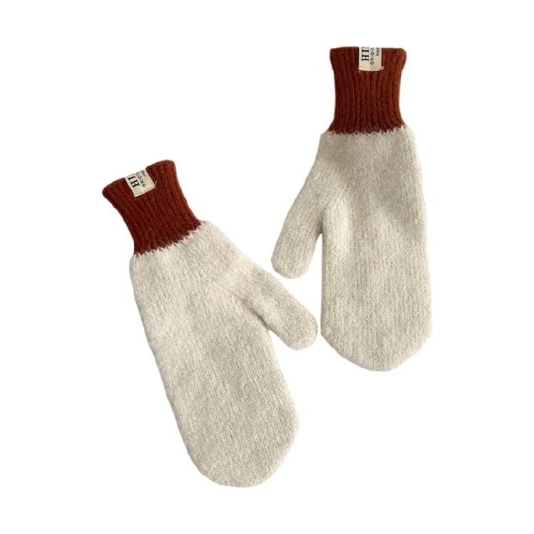 Lovely Knitted Mitten Soft Plush Gloves Students Wrist Cuffs Detail for Children and Women Winter Photo Props