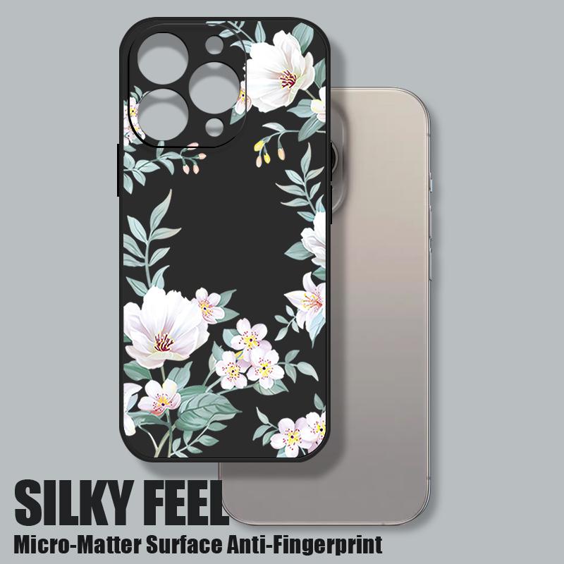 Plain Floral Pattern Shockproof Soft Case For iPhone 16 Pro Max 15 14 Pro 13 12 Mini 11 XS XR 8 7 Lanyard TPU Lens Protection Slim Matte Phone Cover