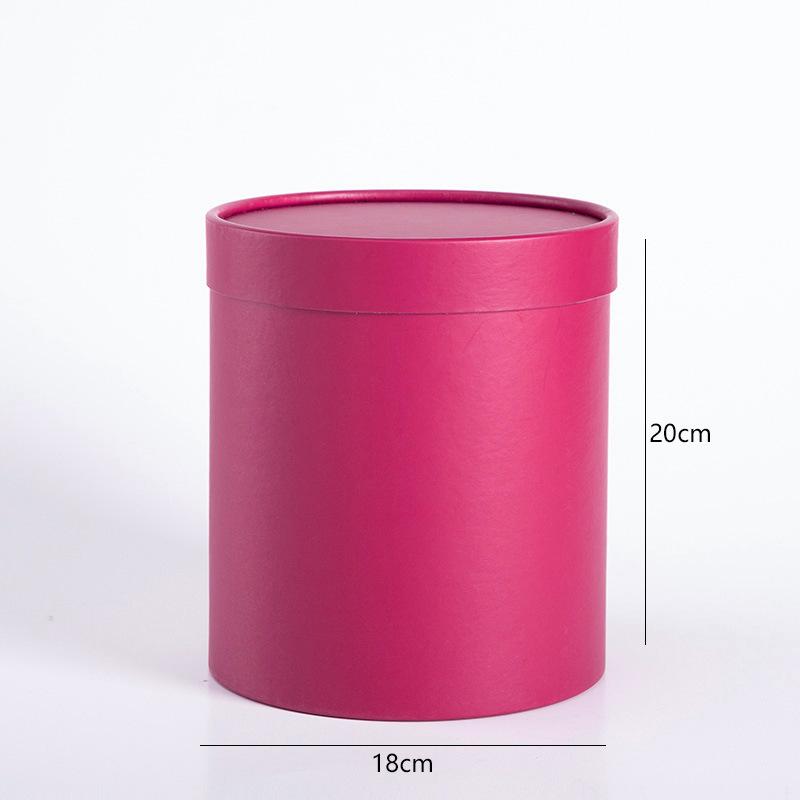 New Round Flower Gift Box Big Solid Color Gift Packaging Paper Box Flower Arrangement Bucket Bouquet Storage