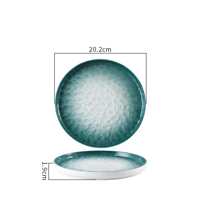 

Креативна градієнтна керамічна тарілка для стейку, десертна тарілка, тарілка для пасти, тарілки для суші, сервірувальні тарілки, спеціальний посуд для ресторану