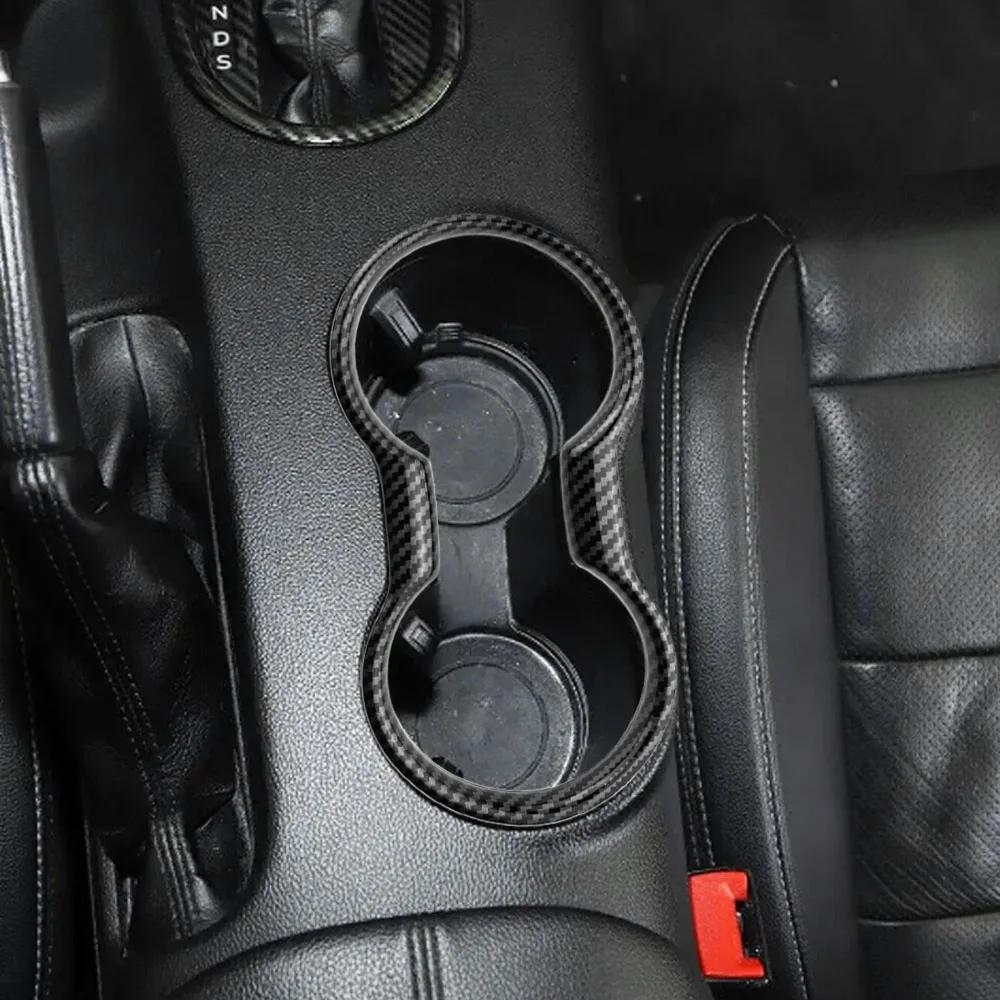 For Ford Mustang 2015 - 2025 Center Console Sticker Water Cup Bottle Frame Cover Trim Decoration Car Interior Accessories
