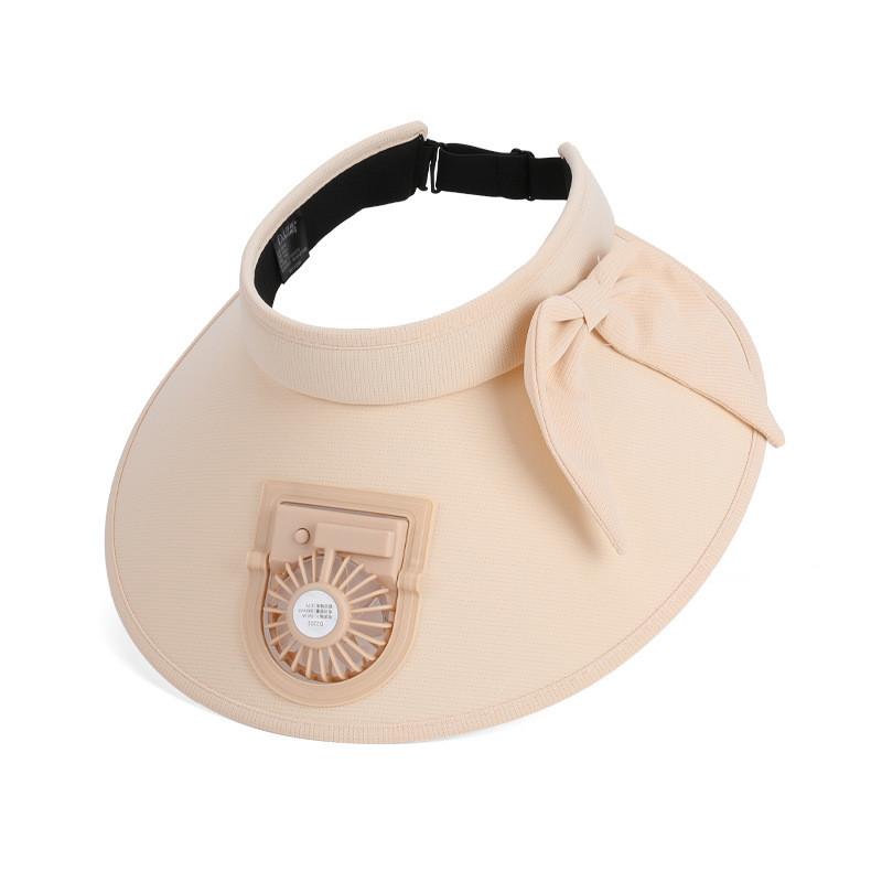 Summer Wide Brim Fan Hat With Breathable Polyester Sunshade For Outdoor Travel Women