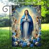 2D Flat, 1pc, Double-Sided Print, Garden Flag, Linen Material, Flagpole Not Included, 2D Flat Printing, Our Lady of the Rosary Garden Flag, 2D Flat