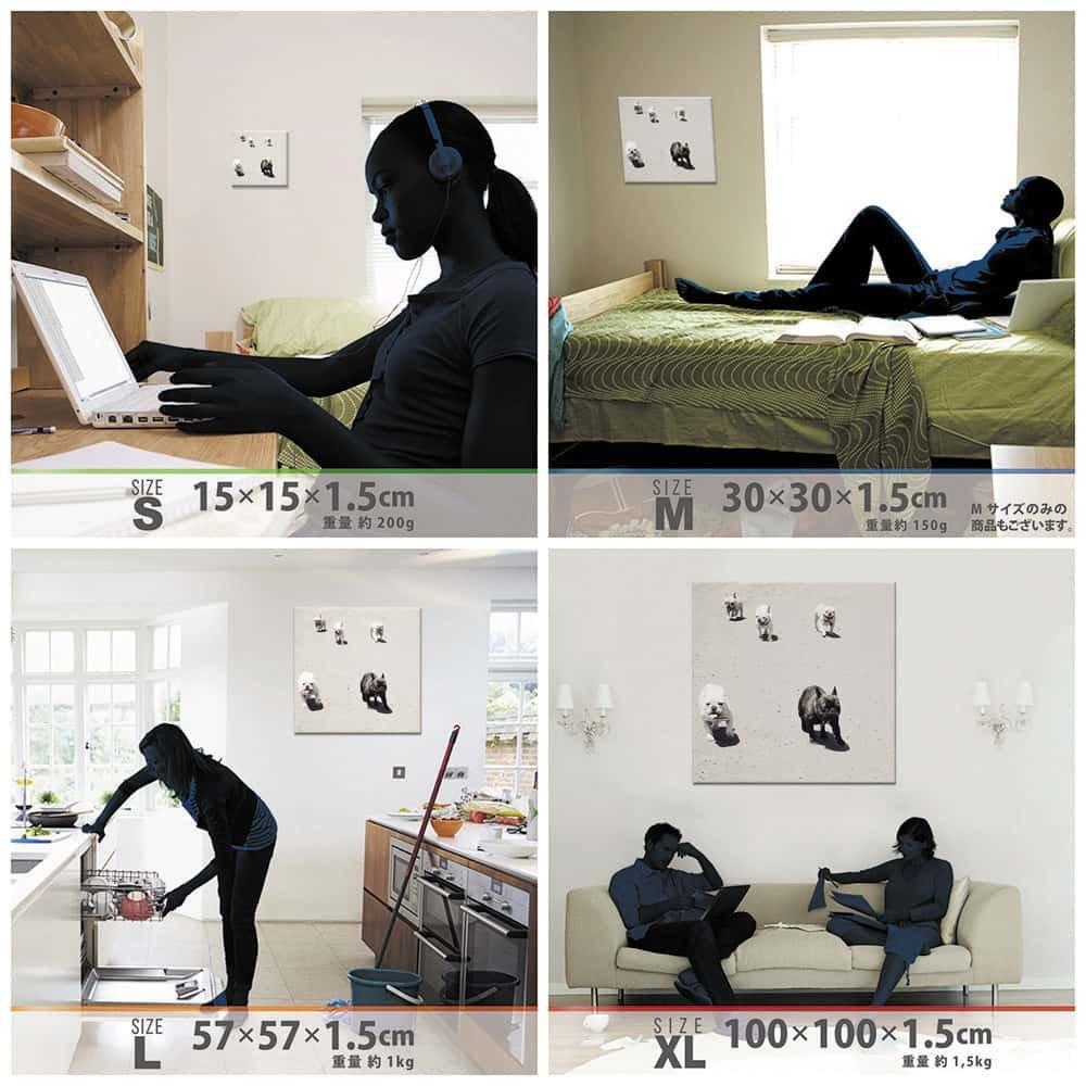 Dog Animal Art Panel, 30cm X 30cm, Made In Japan, Poster, Stylish Interior Decor, Living Room Decor, Monochrome Nature Photo, Fabric Panel, Pho-0081